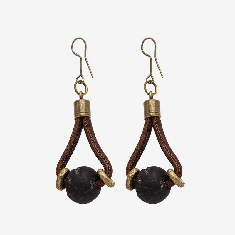 Brown Earrings With Brown Stones