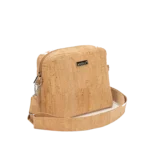 Cork shoulder bag with zipper closure