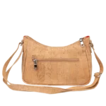 Cork suitcase with natural patchwork pattern on the front - Image 3