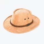 Australian cork hat with leather braided ribbon