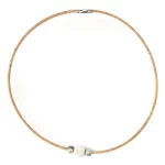 Colar em cortiça com cerâmica branca quadrada e cerâmica redonda verde mesclado - Image 2