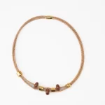 Double-strand necklace in brown ceramic cork - Image 2