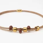 Double-strand necklace in brown ceramic cork - Image 3