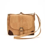 Cork shoulder bag with brown corners