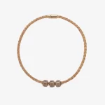 Colar em cortiça com cerâmicas castanhas