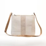 Cork shoulder bag with laser in natural pattern