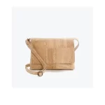 Shoulder bag with cork flap
