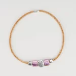 Cork necklace with silver plate and ceramic