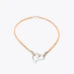 Cork necklace with silver beads