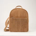 Laser backpack in cork with brown background